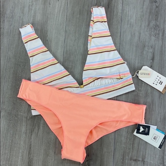 ☀️BILLABONG☀️ RIP CURL☀️FEELING SUNNY PLUNGE CLASSIC SURF CHEEKY PANT BIKINI - Picture 5 of 16